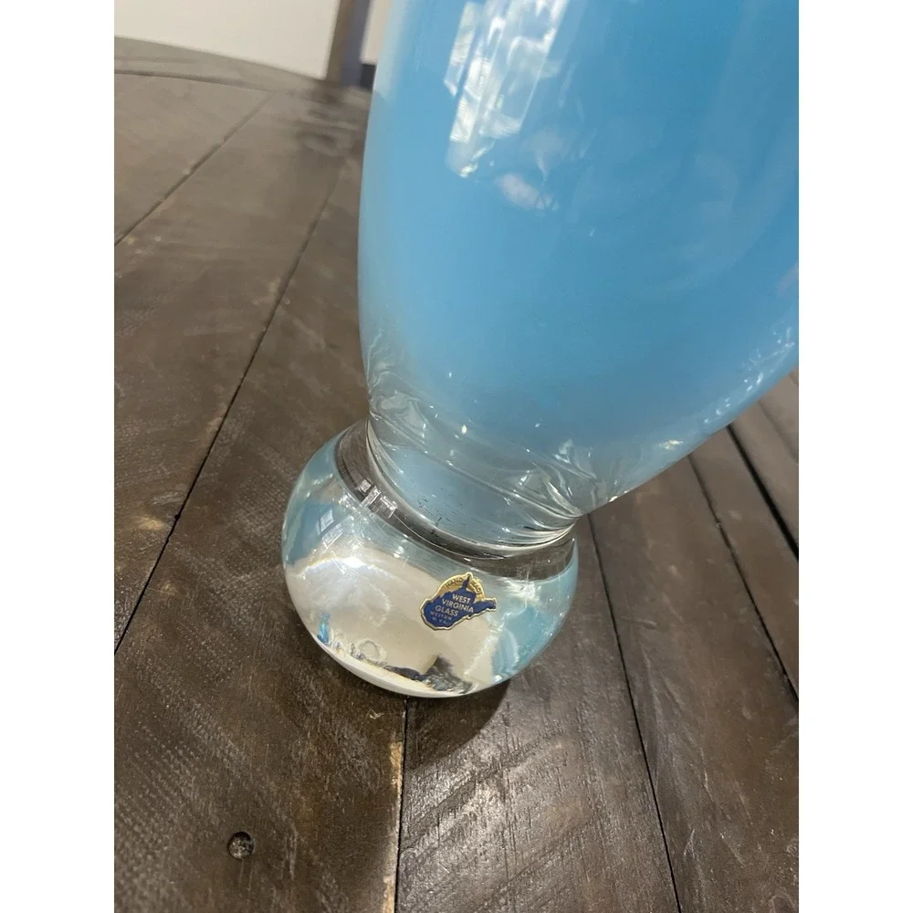 Vtg West Virginia Blue Apothecary Jar 12